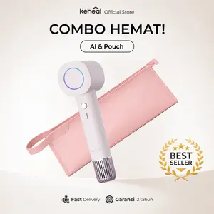 [COMBO POUCH PINK] KEHEAL AI Hair Dryer High Speed Hairdryer Ions Negative Pengering Rambut Compact Strong Wind