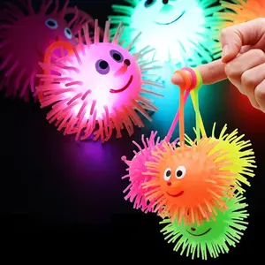 Mainan Anak Puffer Ball Mainan Ubur Ubur Hidung Karet Lampu Mainan Anak Ubur Bola Lampu Yoyo Karet Warna Warni Duri Anti Stress Beraneka Warna