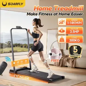 【Subsidi Ongkir】SOARFLY Incline Treadmill Elektrik Multifungsi 14 KM/H Walking & Running Pad Peralatan Olahraga Jalan Jogging Lari Walking Pad Bisa Dilipat Peralatan Kebugaran Rumah Dalam Ruangan Kokoh Kuata