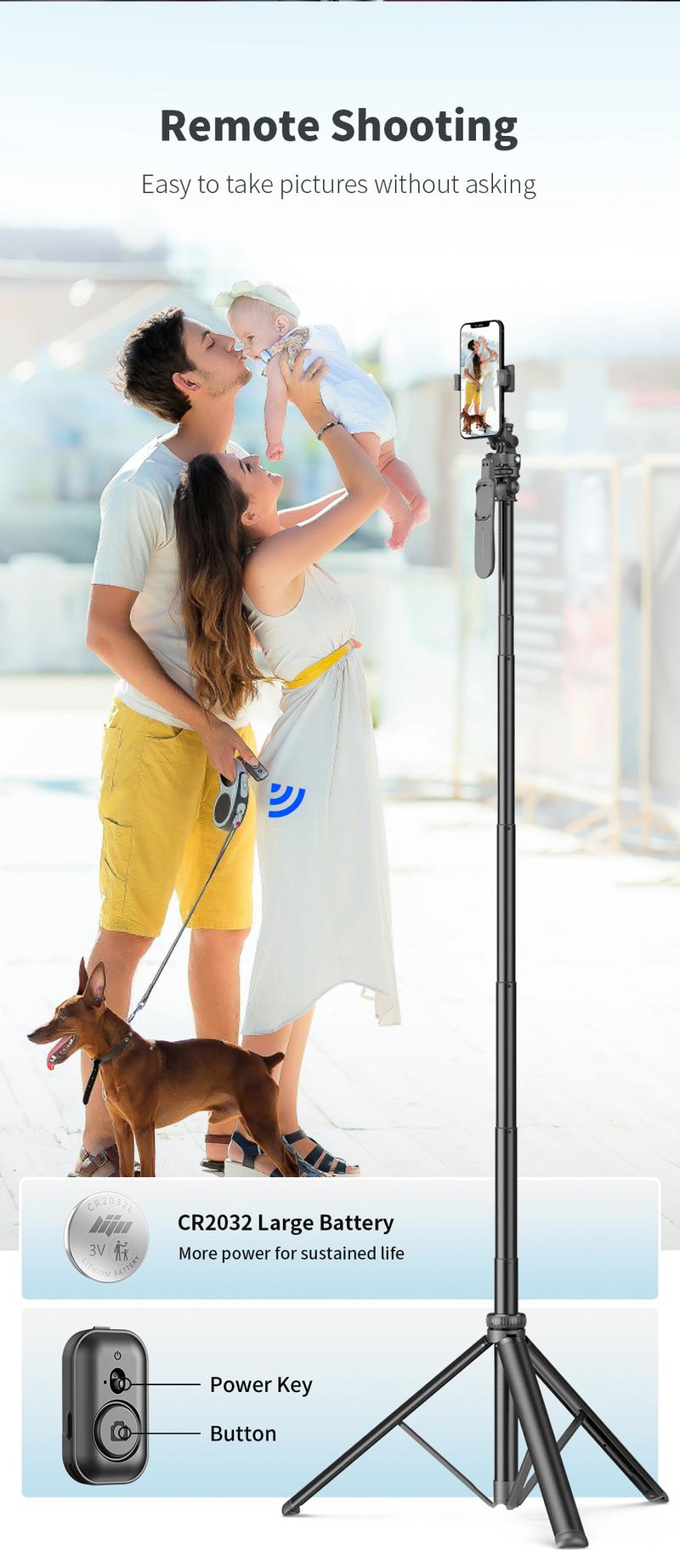 Product Introduction of 2055mm Selfie Stick Tripod with Wireless Remote Removable Fill Light Extendable Tripod with 1/4 Screw for Phone Camera Live Broadcast IOS Android 49