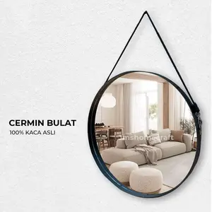 Cermin Bulat Diameter 30cm /Cermin Dinding Gantung Tali