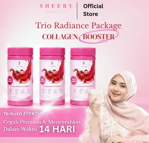 [3 BOX] SHEEBY Collagen Drink Booster – (Extra 90gr) | Minuman Collagen Drink, Vitamin C, Fish Collagen | Membantu Mencerahkan, Melembapkan, dan Menjaga Elastisitas Kulit