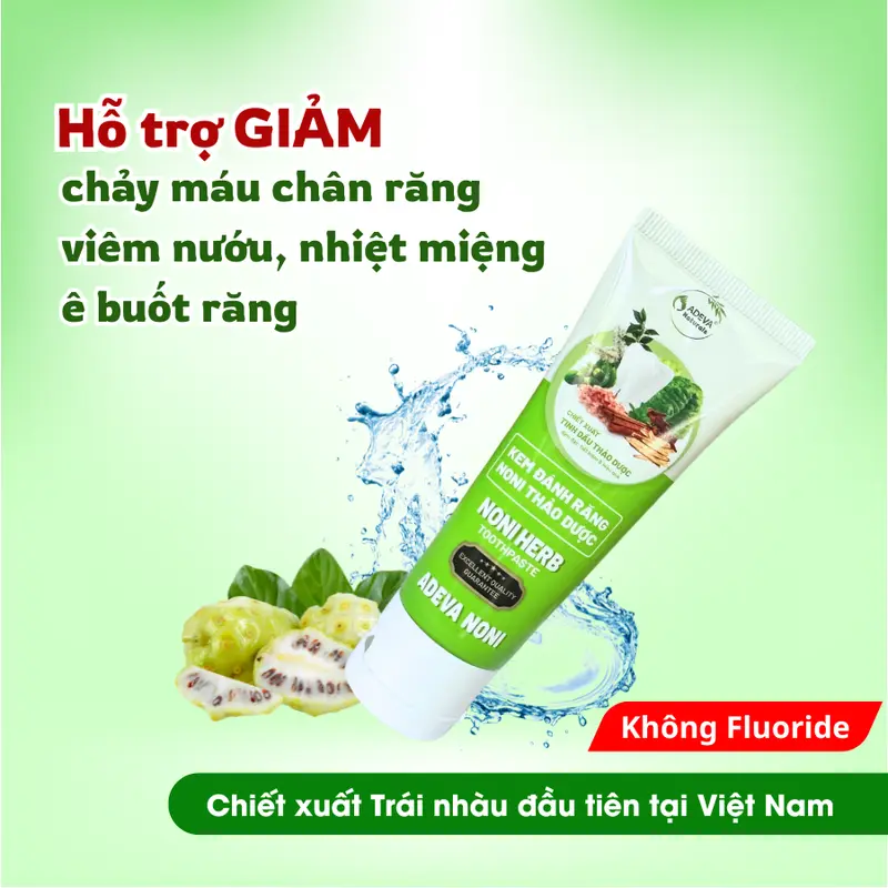 Kem đánh răng thảo dược NONI Adeva - Trắng răng, Giảm hôi miệng, Hỗ trợ giảm ê buốt, Cay mạnh 50g 8