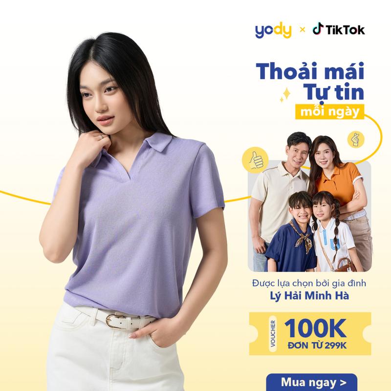 YODY Áo Polo Dệt Họa Tiết Trẻ Trung Nhẹ Nhàng Dễ Phối Đồ WCPO25S008