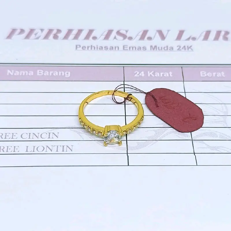 CINCIN EMAS MUDA 2 GRAM FREE SURAT CINCIN WANITA DEWASA 2