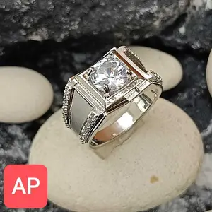 [TERLARIS] CINCIN PRIA PERMATA TERBARU CINCIN TITANIUM PRIA CINCIN BATU PRIA