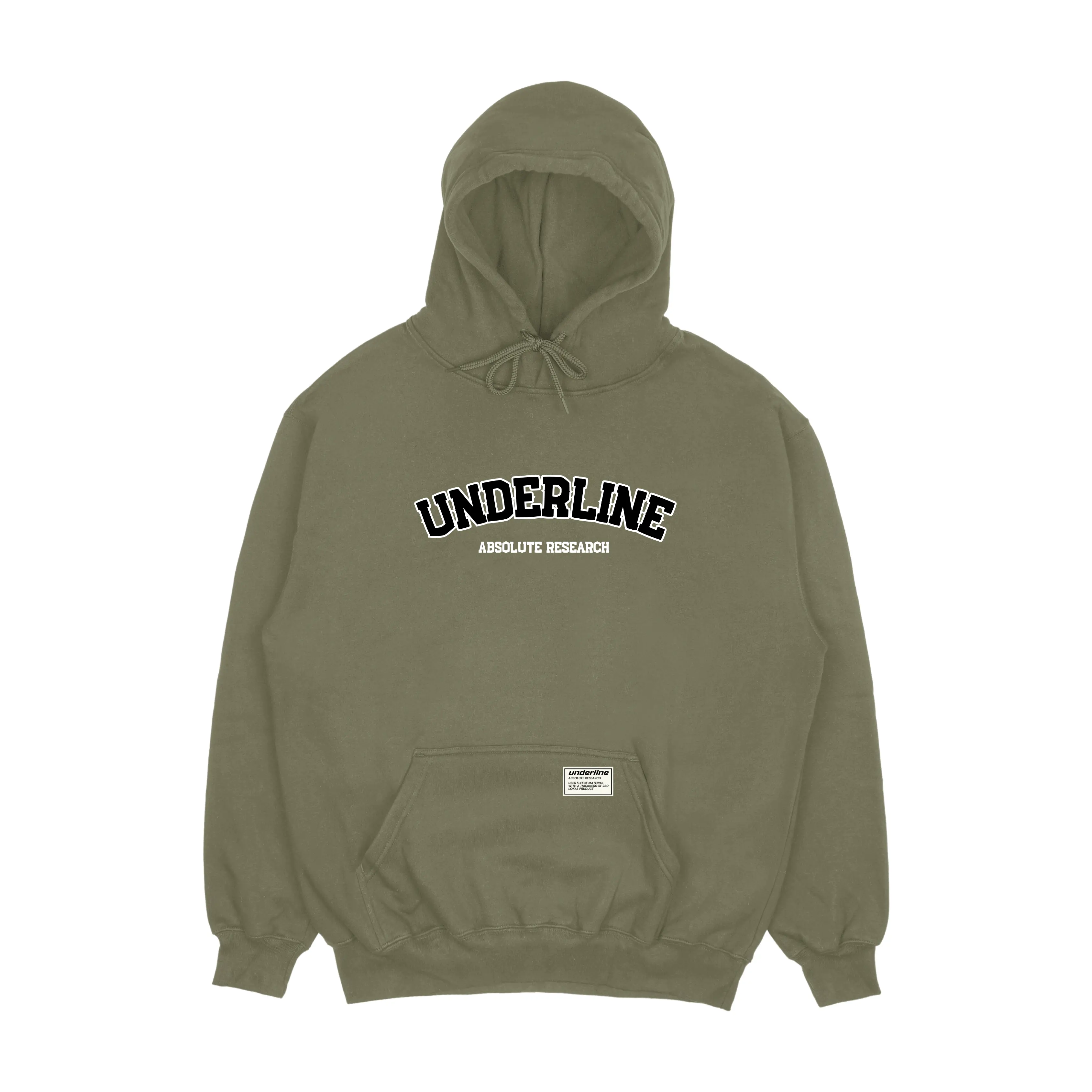 UNDERLINE - HOODIE JUMPER MOTIF UNDERLINE SIZE M - XXL PRIA WANITA FLEECE TEBAL GRAMASI 280 UNISEX