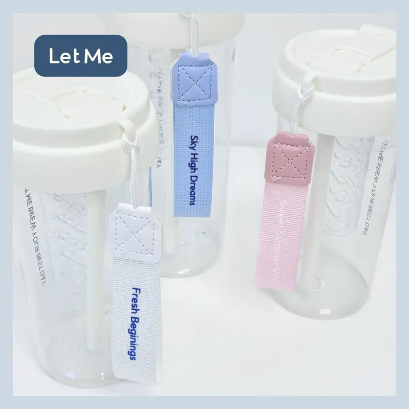 Let Me Botol Minum Infused Water - Botol Bening 600 atau 800 ML Dengan VARIASI WARNA TALI Filter Pemisah Dan Sedotan Gelas Minuman Air Lemon/Teh Dengan Saringan Kitchenware Silikon Bottles LM-AAB2032 2