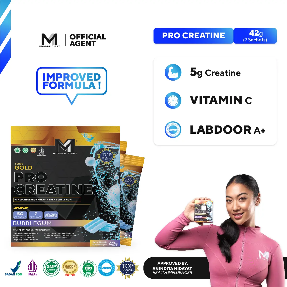 MUSCLE FIRST Pro Creatine Box - Suplemen Fitness