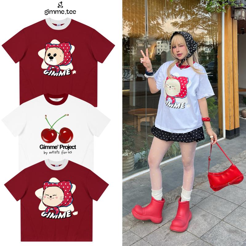 TẾT 2026 Áo Thun Tết Boxy Gimme - ĐỎ CẢ NĂM - Premium Cotton 250gsm - Áo Thun Unisex