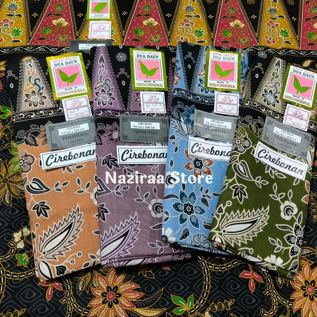 Sarung Batik Wanita Cap Dua Daun Kain Sarung Ibu Melahirkan Sarung Cap Cent Santriwati Batik Cirebonan Katun Halus Motif  Kebaya