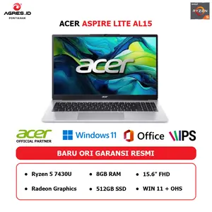 ACER ASPIRE LITE AL15 RYZEN 5 7430 8GB 512GB W11+OHS+M365B 15.0FHD IPS 1Y SLV -42P.R50P