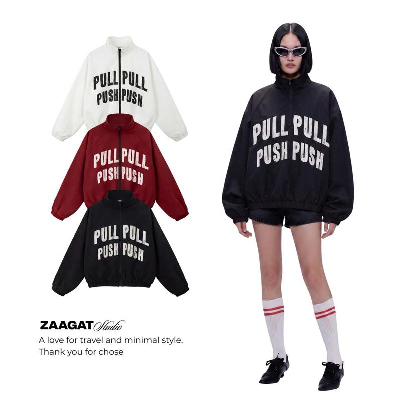 PULL PUSH JACKET VER1-Áo khoác gió chất liệu polyester form boxy HALFZIP JACKET Menswear