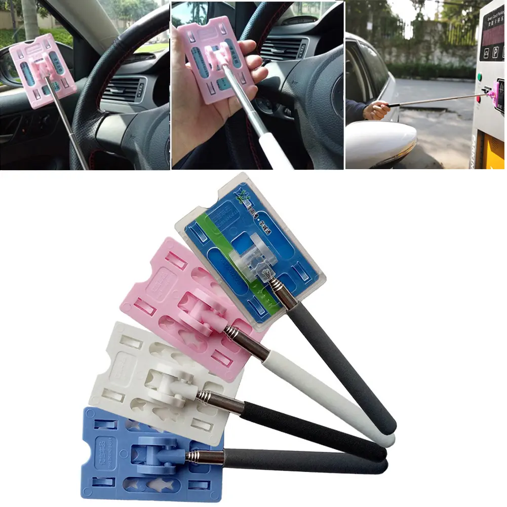 Rod Pembayaran Tanpa Sentuhan, Boleh Laras, Sesuai untuk Tempat Letak Kereta, Tongkat Kad Imbas, Kenderaan, Panjang 20-65 CM