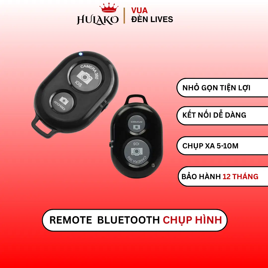 Remote Bluetooth, remote chụp ảnh – nút bấm điều khiển bluetooth chụp hình từ xa HULAKO