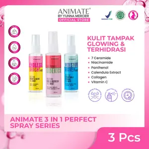 Animate by Yunna Mercier Animate Face Mist 3in1 Perfect Spray Series 60 ml Multifungsi & Praktis untuk Perawatan Wajah Sehari-hari