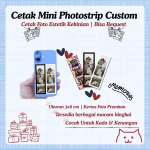 [Minimal Order 2] Cetak Mini Photostrip 3x8 cm CUSTOM Kertas Premium Cocok untuk KADO, HADIAH, Album Kenangan & Dekorasi Kamar