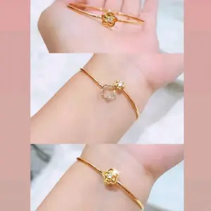 Gelang fleksibel bunga GB 1667 rodhium jewelry NAILA PERHIASAN