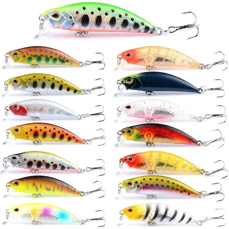 Lures & Baits 50mm/5g 1Pcs Sinking Minnow Umpan Pancing 50mm 5g Fishing Lure Bentuk Ikan Kecil Kail Swimbait Bass Bait Wobbler Alat 5