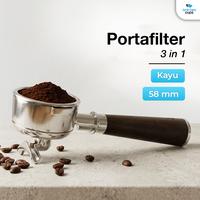 Gambar USEA x One Two Cups | Non Pressurized Portafilter E61 Stainless Steel 58mm Kayu - CHA304 - Hitam dari Usea Official Store Kota Administrasi Jakarta Barat 1 Tokopedia