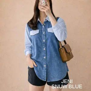 MS KEMEJA JEANS MANDA KOMBINASI SALUR TERBARU RLjeans