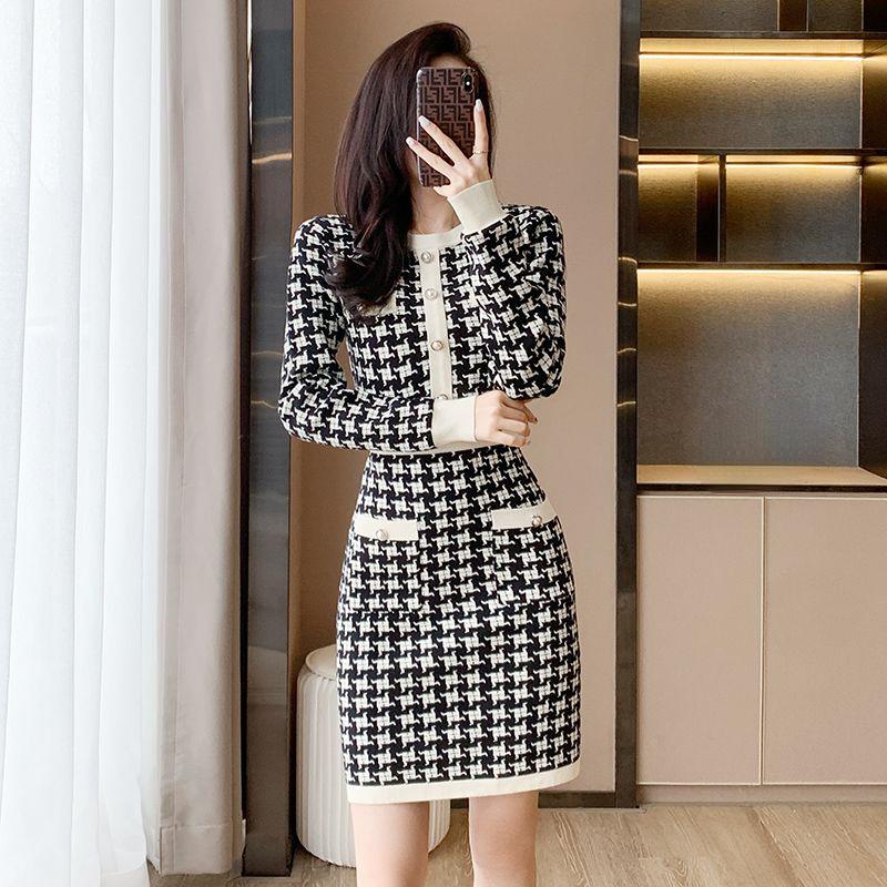 Product Introduction of [Cửa Hàng Ở Nước Ngoài] Váy Dài Tay Kẻ Sọc Phong Cách Đường Phố Cho Nữ, Dáng Ôm, Cổ Thuyền, Đi Làm, Ngoại Cỡ, 101221 21