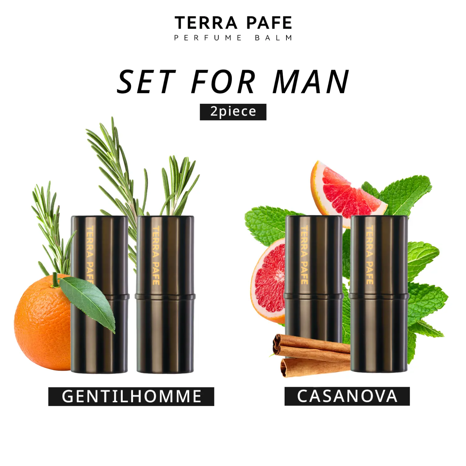 Terra Pafe Solid Balm [2 pieces] , Long-lasting Fragrance and Unique Scents, GENTILHOMME, CASANOVA Terra Pafe