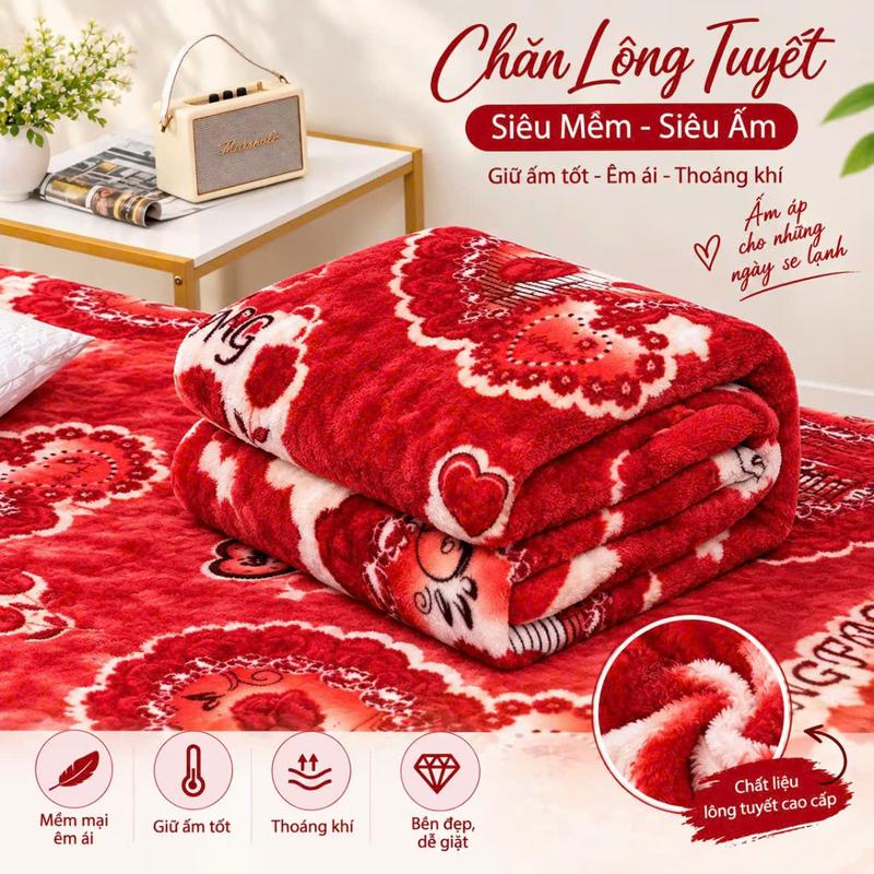 Chăn tuyết nhung 1 lớp siêu mềm mịn 1.6x 2m giặt mau khô, không bay màu MẪU NGẪU NHIÊN