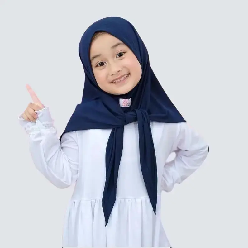 Jilbab Segitiga Instan Anak Jersey Premium Usia 4-10 Thn Kerudung Hijab Segi Tiga Oval Anak TK SD Yumna 4