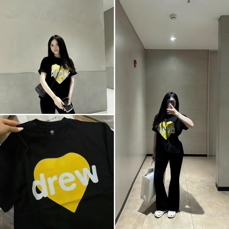 ( Deal Mở Bán ) Áo phông hoạ tiết drw trái tim sang chảnh , chất cotton 2c form rộng đl 250g.