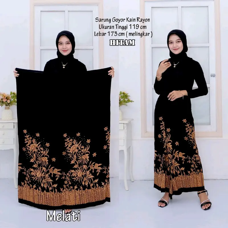 Fashion sarung halus Santriwati Putri Gloyor Motif Batik printing  Kain Rayon sarung  Remaja  Nyaman sarung Wanita Muslim 2
