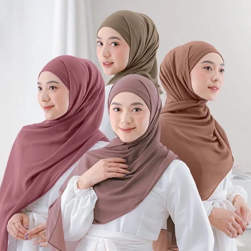 Pashmina Ceruti Baby Doll Polos / Pashmina Ceruty Instan Cantik / Jilbab premium Muslim Kerudung Ceruti Ceruti 2