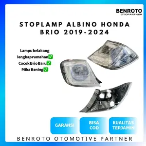Stoplamp Albino Honda Brio Tahun 2019-2024 Lengkap Rumahan Mika Bening