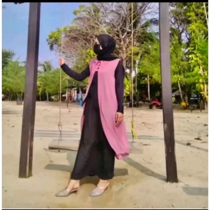 Kardigan Wanita Panjang Long Outer Babydol Cardigan Jumbo Muslim By AS Fashion 1