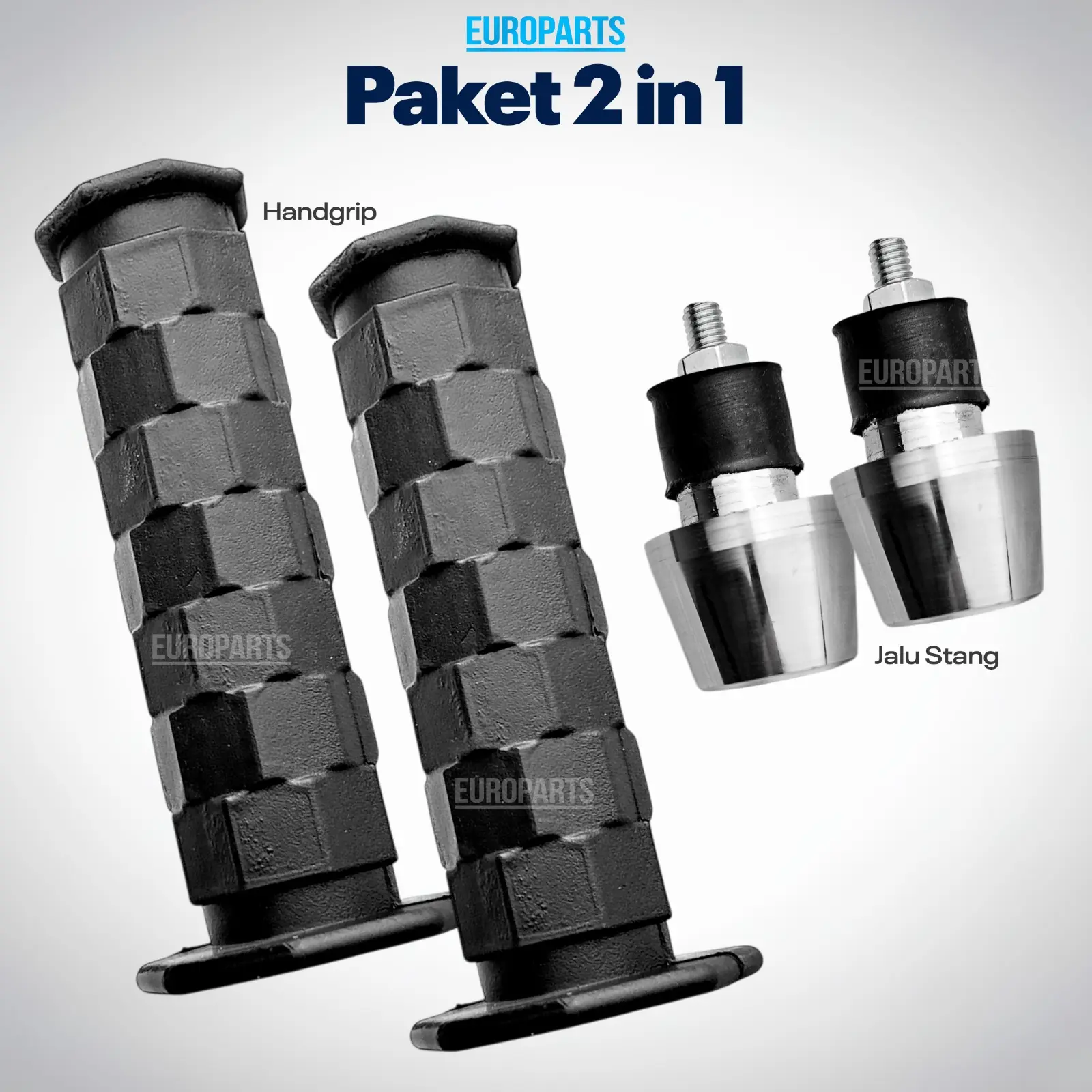 PAKET 2IN1 MURAH HANDGRIP OCTAGON KOTAK HITAM ORIGINAL EURO HANFAT HANDFAT KARET LEMBUT SOFT KIRI KANAN SARUNG GAS TANGAN + JALU BANDUL STANG PCX CHROME CRUM JALU STANG MODEL PCX CHROM CROM UNIVERSAL SEMUA JENIS MOTOR PNP PREMIUM ORIGINAL