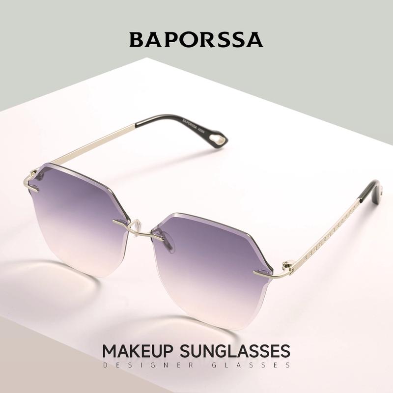 Kính Râm Không Viền , BAPORSSA,  Thời Trang, Chống Tia UV, Chống Ánh Sáng Xanh ,Thích Hợp Cho Các Môn Thể Thao Ngoài Trời Và Lái Xe , Kính Râm Trang Điểm,
