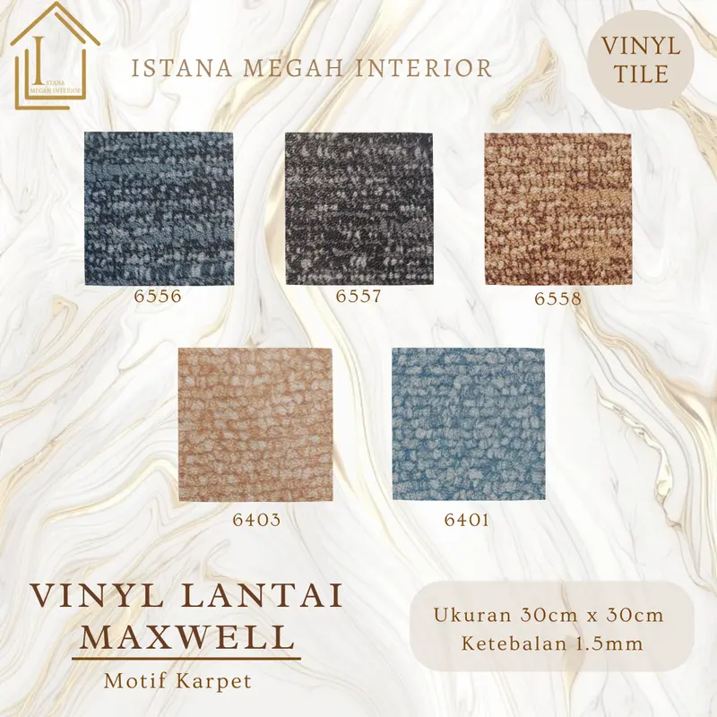 Lantai Vinyl Floor Tile Maxwell Motif Polos Marmer Granite 2