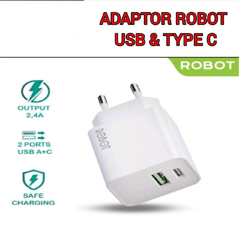 ADAPTER CHARGE USB & TYPE C ROBOT - Shop | Tokopedia