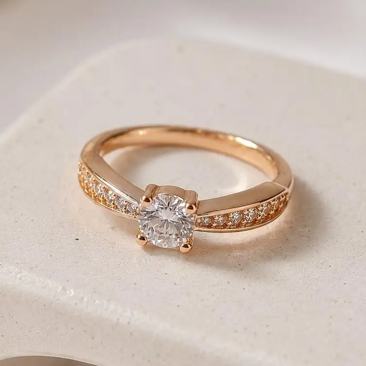 Emasku Jewelry Cincin Vanesa SOLITARE PERMATA Perhiasan wanita Elagan Titanium Anti karat CN85