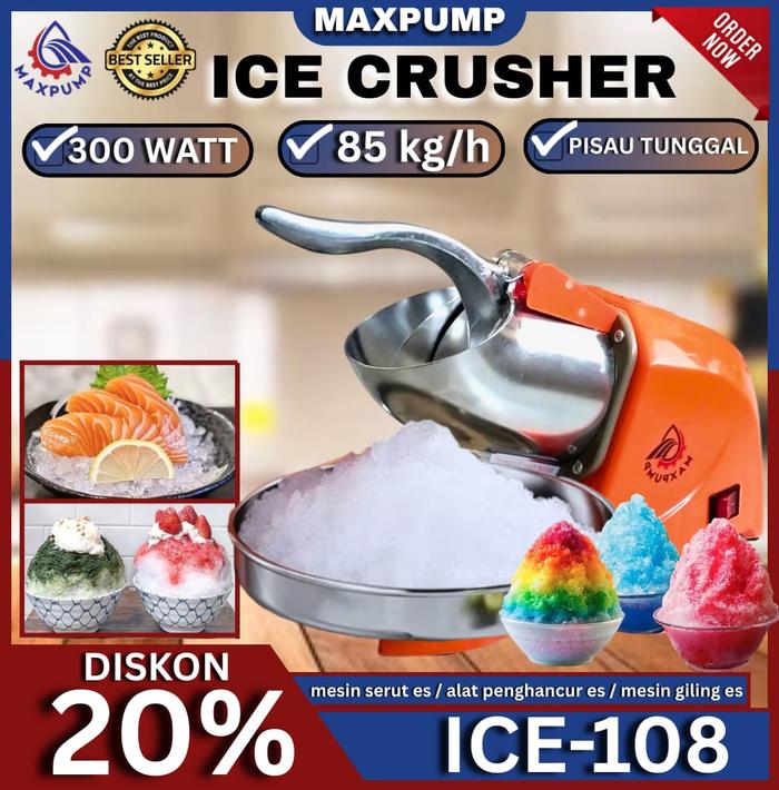 Gambar MAXPUMP mesin serut es / alat penghancur es / mesin giling es / Ice Crusher dengan Pisau Ganda / Ice Smashing Machine Penghalus Es 2 Mata Pisau (Ice Crusher Double Blade) Parutan Es dari Poseidonpump Kota Administrasi Jakarta Utara Tokopedia