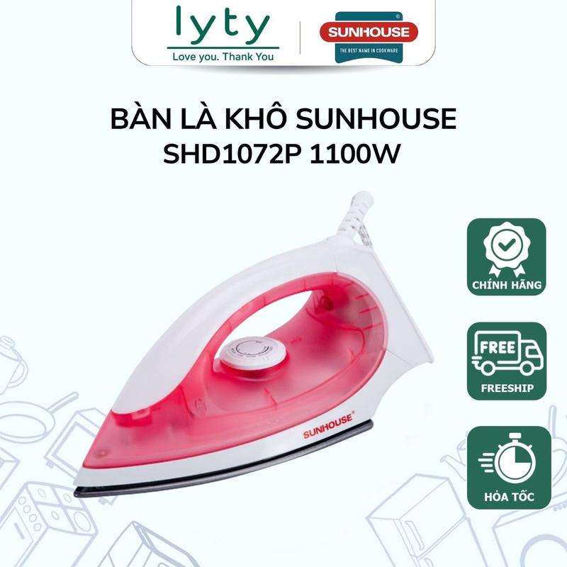 Bàn Là Khô Sunhouse SHD1072 - Bề Mặt Chống Dính, Thiết Kế Mũi Nhọn Rãnh Cúc, Điều Chỉnh Nhiệt Độ Linh Hoạt, An Toàn