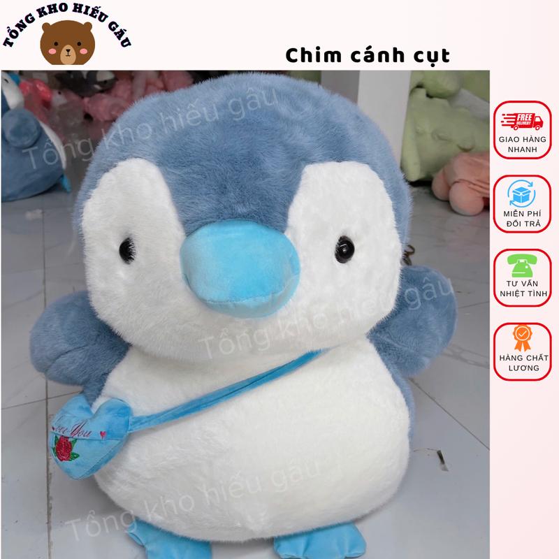  Gấu bông Chim Cánh Cụt  LÔNG KIM CHỒN NGẮN  Size To 80cm Hàng Xưởng Quà Tặng Gấu ôm 