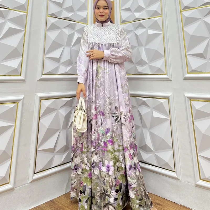 Gamis Lionel Richie Premium  Bahan Super Lembut Adem Mewah Muslim Wanita Nyaman Dress Syari Kancing 3