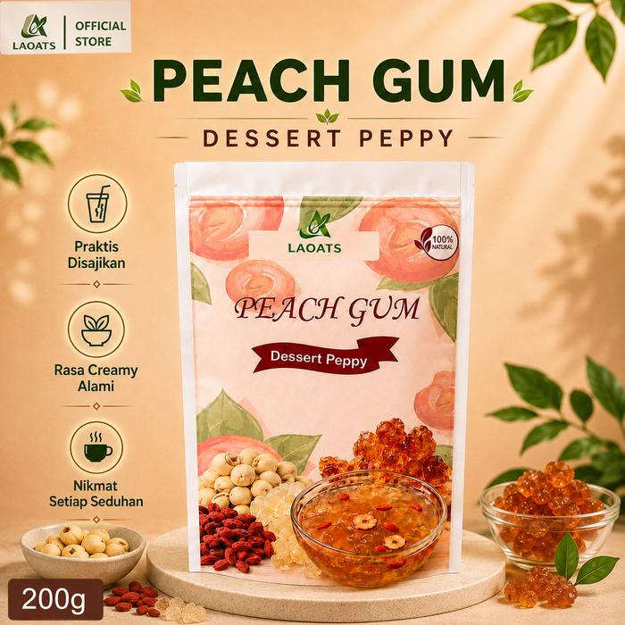Gambar Laoats Peach Gum Drink Powder 200g - LO PEACH GUM VANILLA  dari Laoats Store Kota Tangerang Tokopedia
