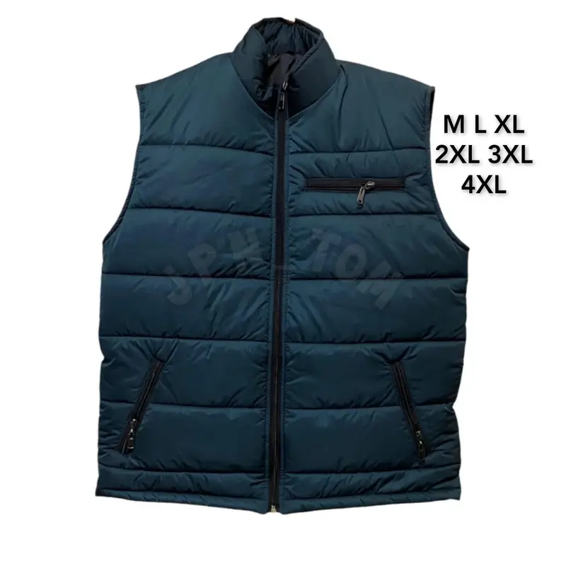 Rompi Jumbo Pria Wanita Casual Vest Bigsize Puffer Taslan Jaket Polos Besar Orange XXL XXXL XXXXL 2