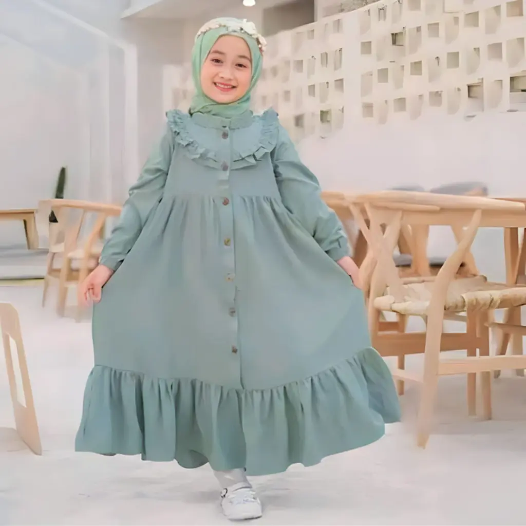 Gamis Anak Terbaru / Gamis Crinkle Airflow Anak Usia 3-12 Tahun Pakaian Muslim Anak Perempuan / Gamis Anak Lebaran Baju Nyaman Panjang Dress Tanggung