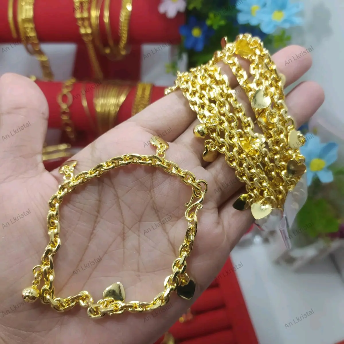 Gelang jumbo medan mainan 5 lapis Crystal
