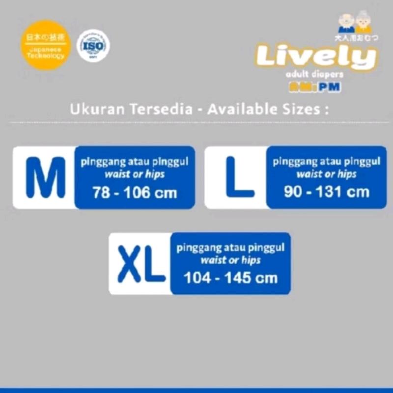 Lively Adult Diapers Popok Perekat Dewasa Siang Malam M8 L7 XL6 5