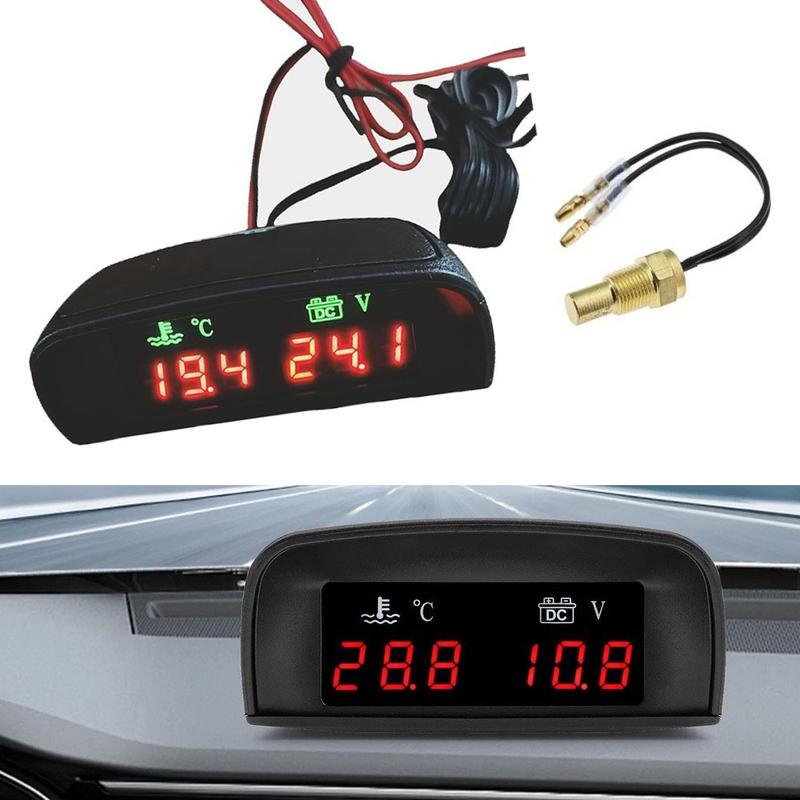 Cảm biến nhiệt độ nước kỹ thuật số 2 trong 1 với đồng hồ đo điện áp và cảm biến…