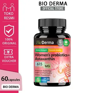 Women's Probiotics + Astaxanthin, sinergi flora intim & antioksidan, perlindungan ganda 24 jam 60 kapsul